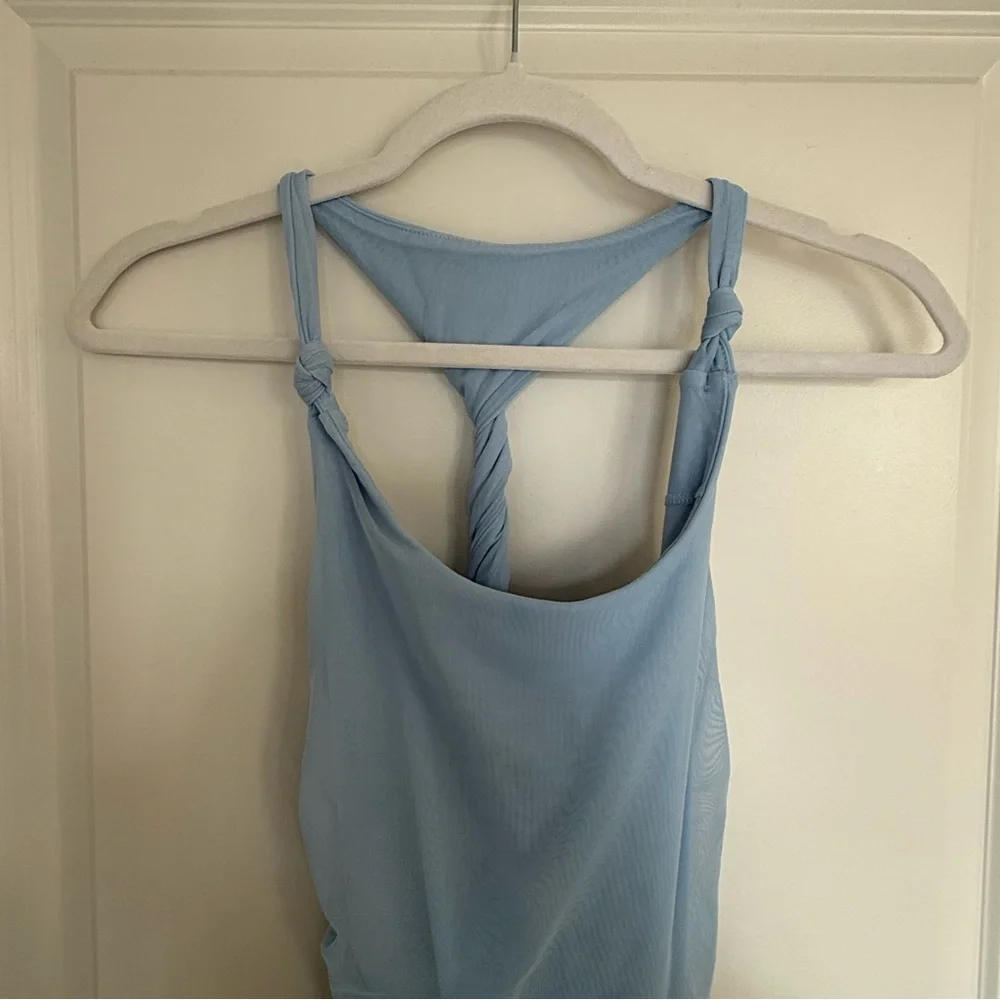 Abercrombie Mesh Racerback Maxi Dress-Light Blue-NWT